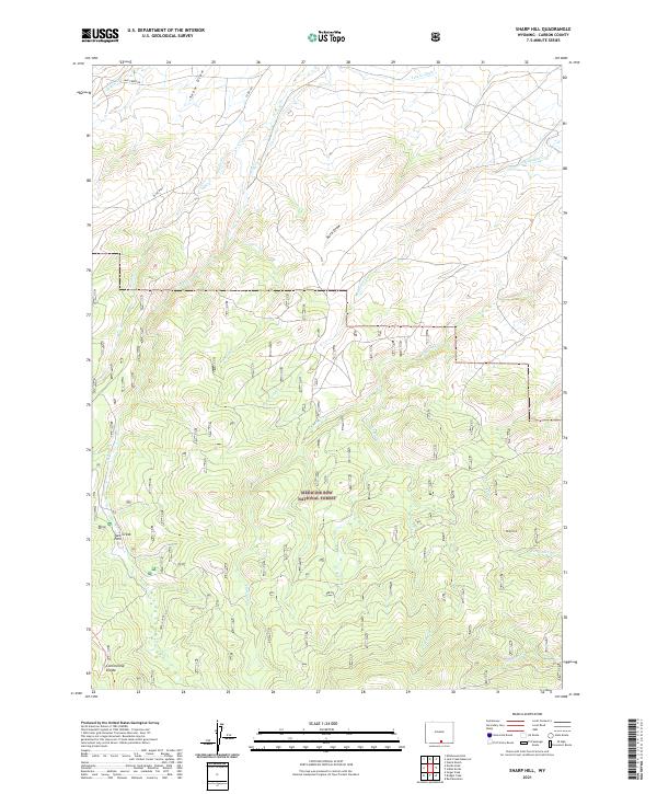 Sharp Hill, WY — USGS 7.5-minute topo (2021)