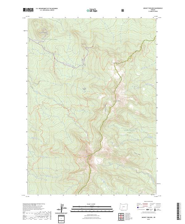 Mount Thielsen, OR — USGS 7.5-minute topo (2023)