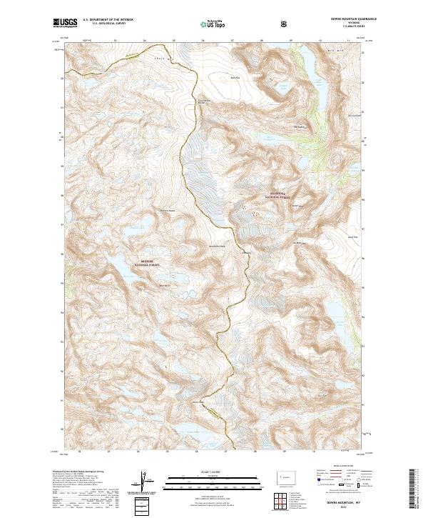 Downs Mountain, WY — USGS 7.5-minute topo (2021)