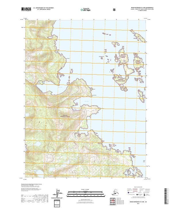 Dixon Entrance D-3 NW, AK — USGS 7.5-minute topo (2021)