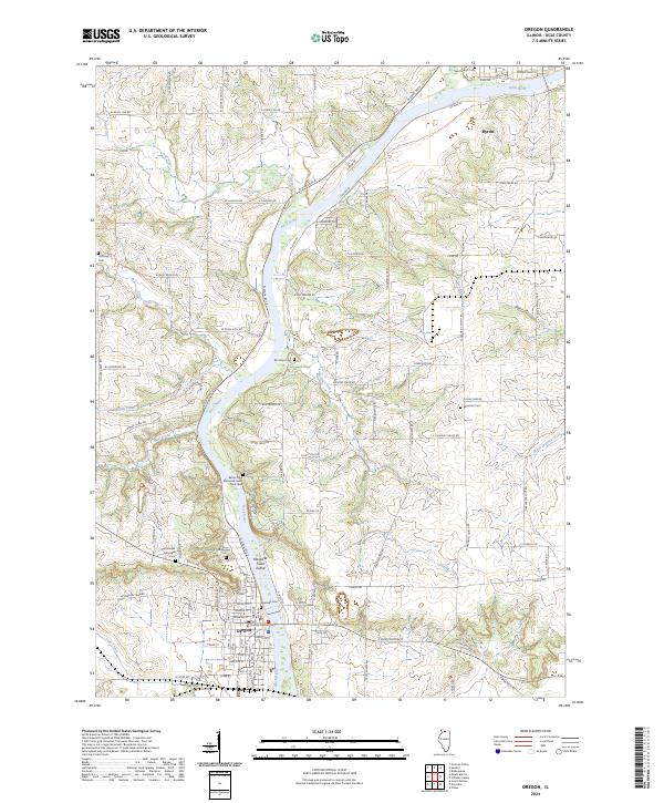 Oregon, IL — USGS 7.5-minute topo (2024)
