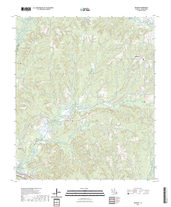 Belmont, LA — USGS 7.5-minute topo (2024)