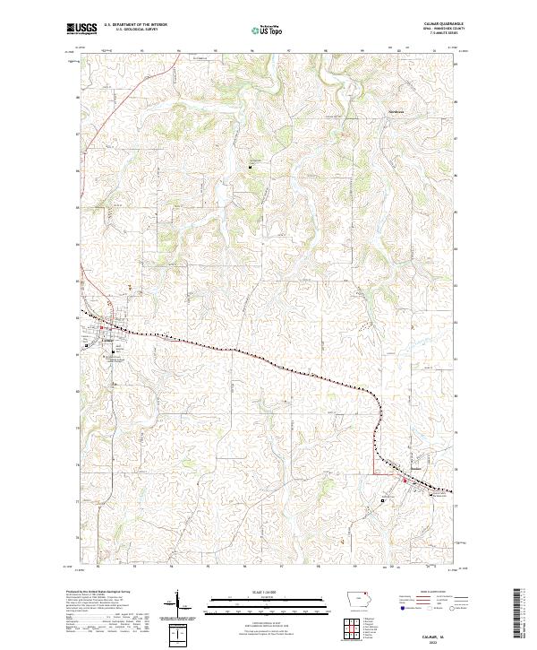 Calmar, IA — USGS 7.5-minute topo (2022)