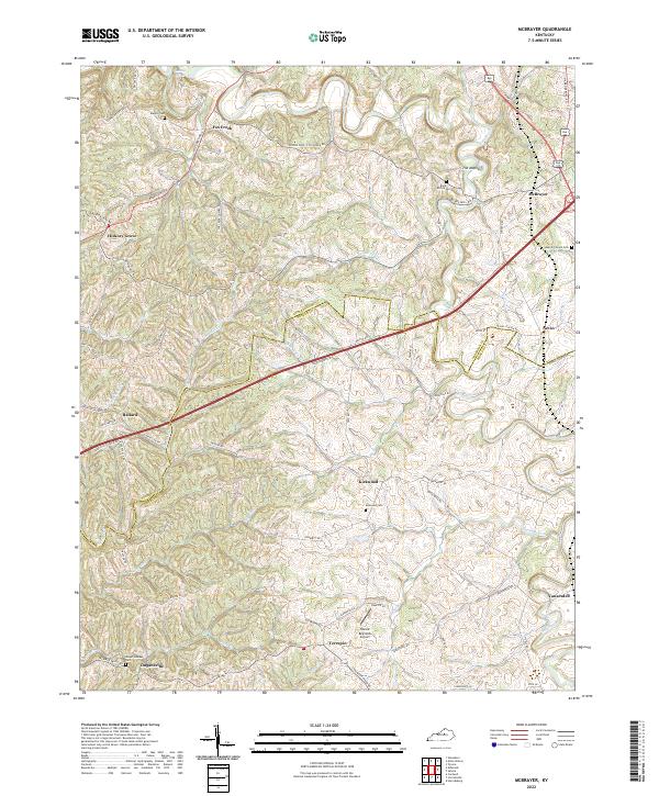 McBrayer, KY — USGS 7.5-minute topo (2022)