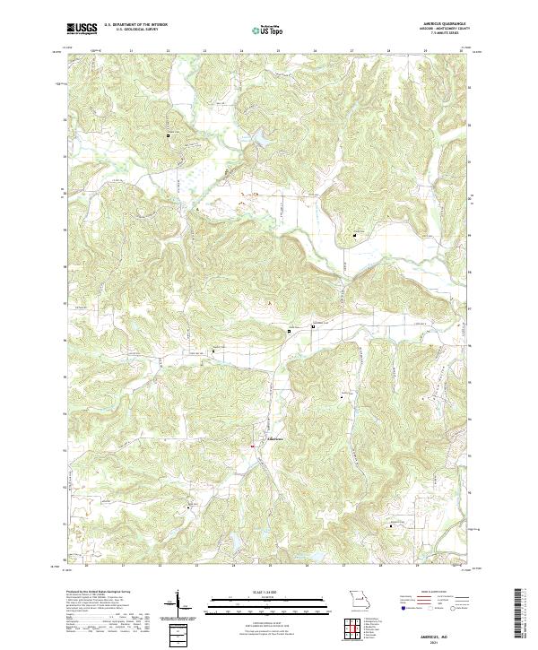 Americus, MO — USGS 7.5-minute topo (2021)