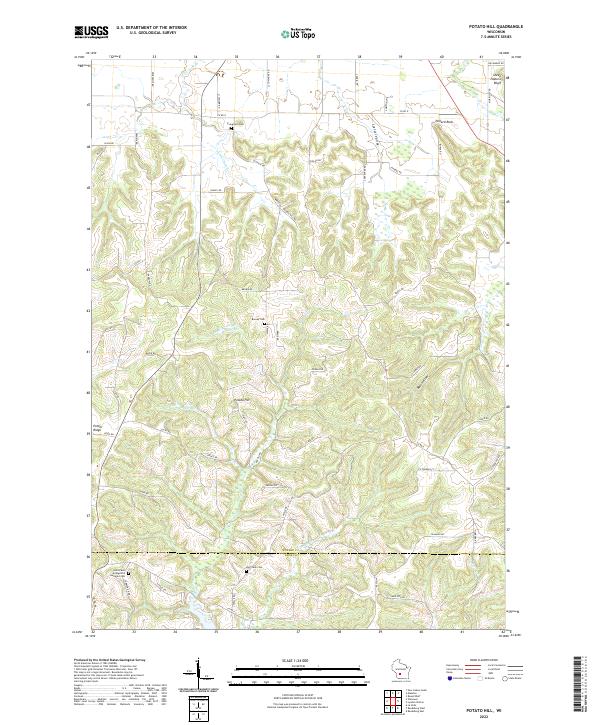 Potato Hill, WI — USGS 7.5-minute topo (2022)