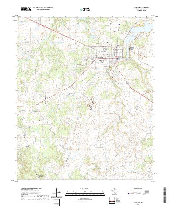 Jacksboro, TX — USGS 7.5-minute topo (2022)