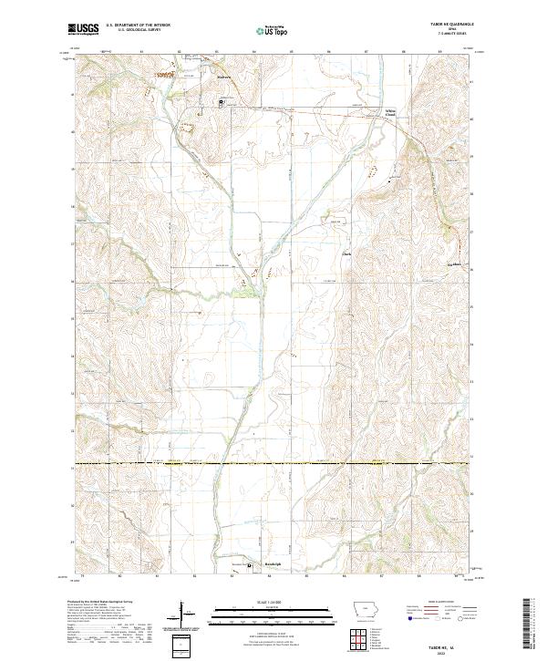 Tabor NE, IA — USGS 7.5-minute topo (2022)