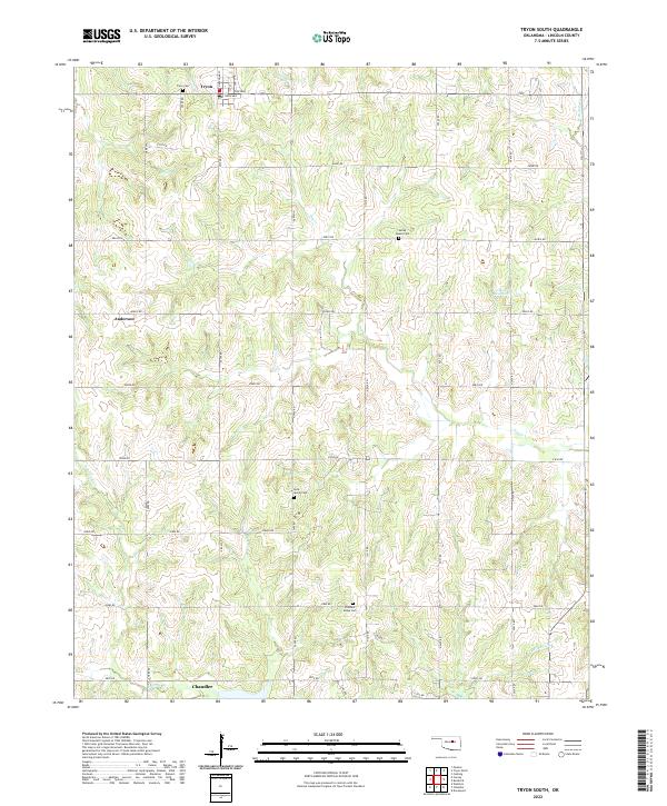 Tryon South, OK — USGS 7.5-minute topo (2022)