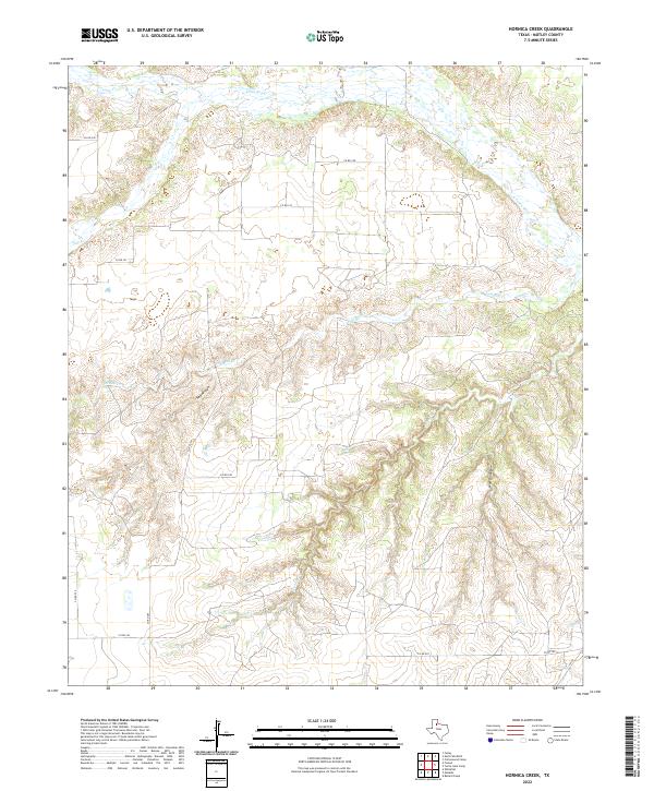 Hornica Creek, TX — USGS 7.5-minute topo (2022)