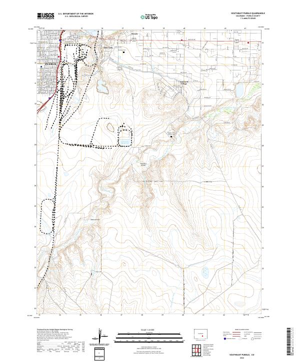 Southeast Pueblo, CO — USGS 7.5-minute topo (2022)