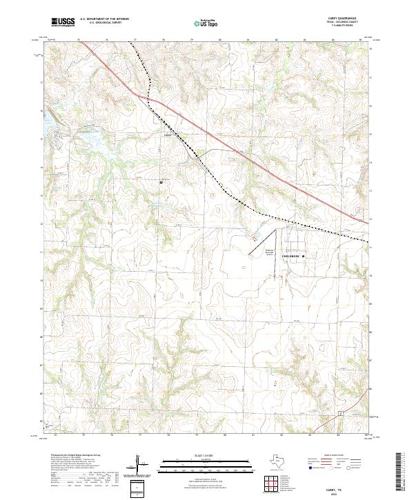 Carey, TX — USGS 7.5-minute topo (2022)