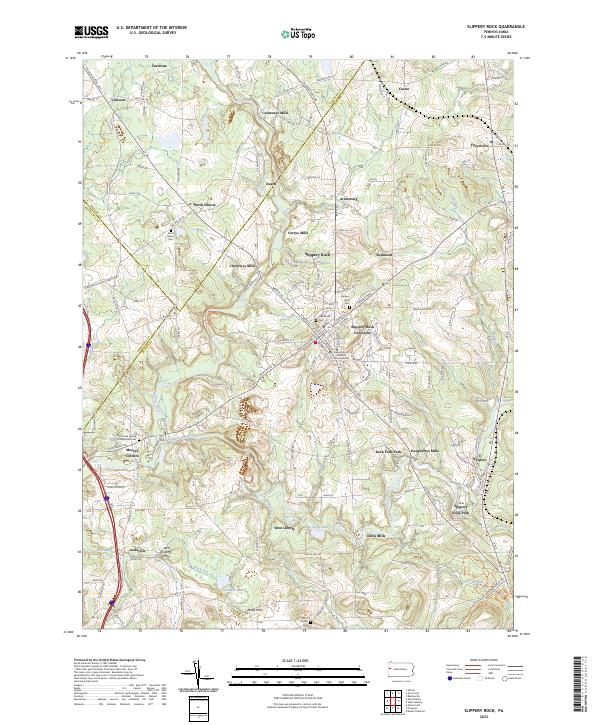Slippery Rock, PA — USGS 7.5-minute topo (2023)