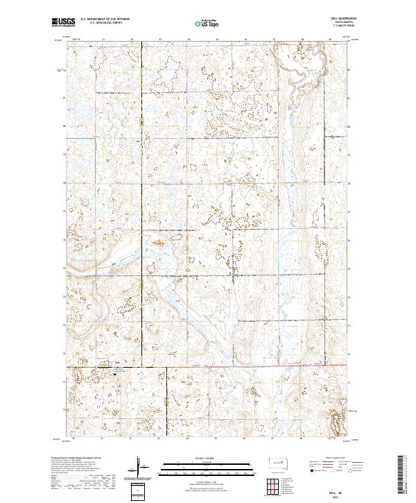 Zell, SD — USGS 7.5-minute topo (2021)