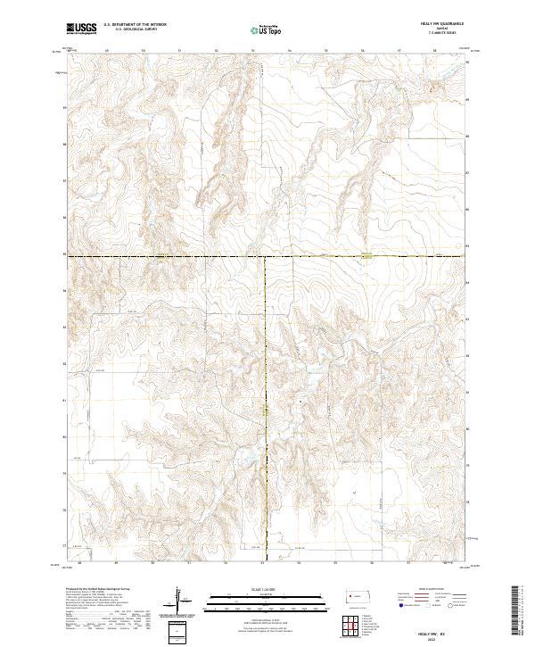 Healy NW, KS — USGS 7.5-minute topo (2022)