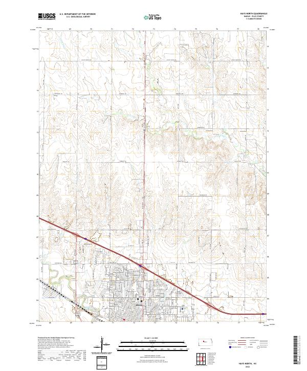 Hays North, KS — USGS 7.5-minute topo (2022)