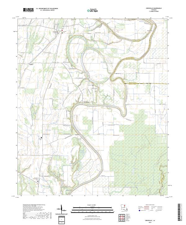 Crowville, LA — USGS 7.5-minute topo (2024)