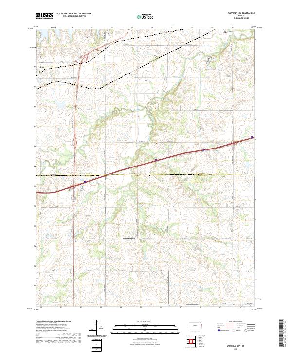 Waverly NW, KS — USGS 7.5-minute topo (2022)