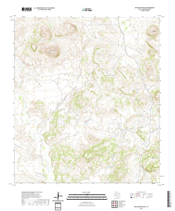 Hen Egg Mountain, TX — USGS 7.5-minute topo (2022)