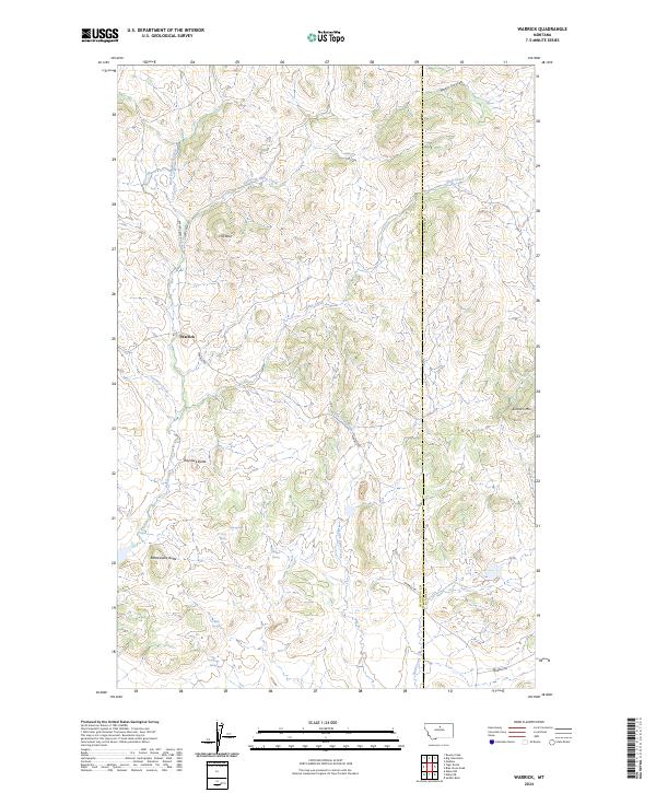 Warrick, MT — USGS 7.5-minute topo (2024)