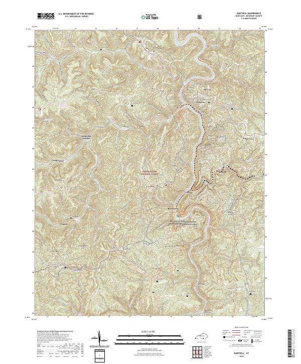 Barthell, KY — USGS 7.5-minute topo (2022)