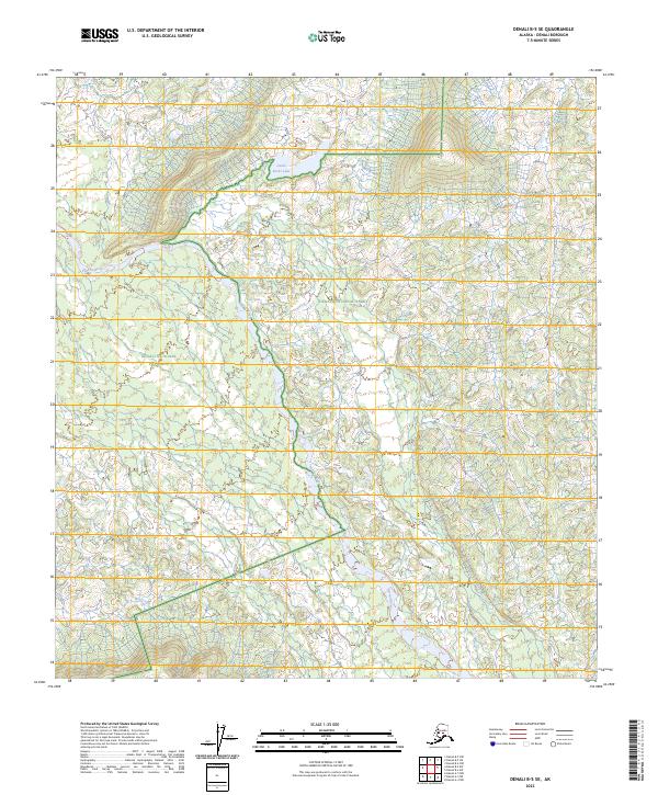Denali B-5 SE, AK — USGS 7.5-minute topo (2023)