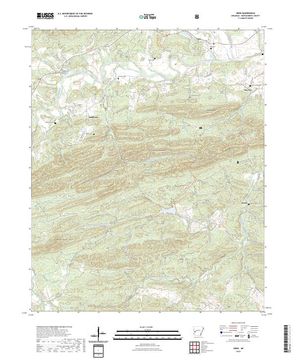 Oden, AR — USGS 7.5-minute topo (2024)