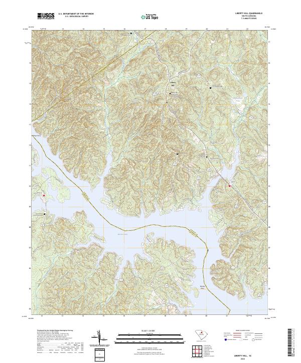 Liberty Hill, SC — USGS 7.5-minute topo (2024)