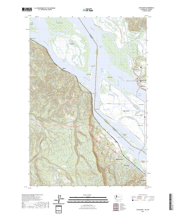 Cathlamet, WA-OR — USGS 7.5-minute topo (2023)