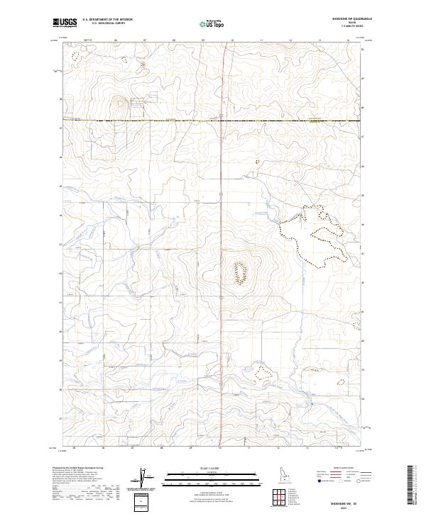 Shoshone SW, ID — USGS 7.5-minute topo (2023)