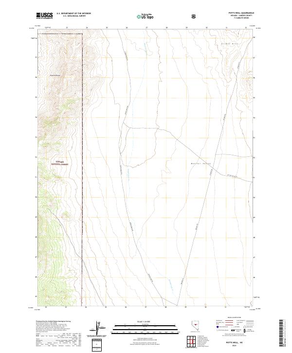Potts Well, NV — USGS 7.5-minute topo (2021)