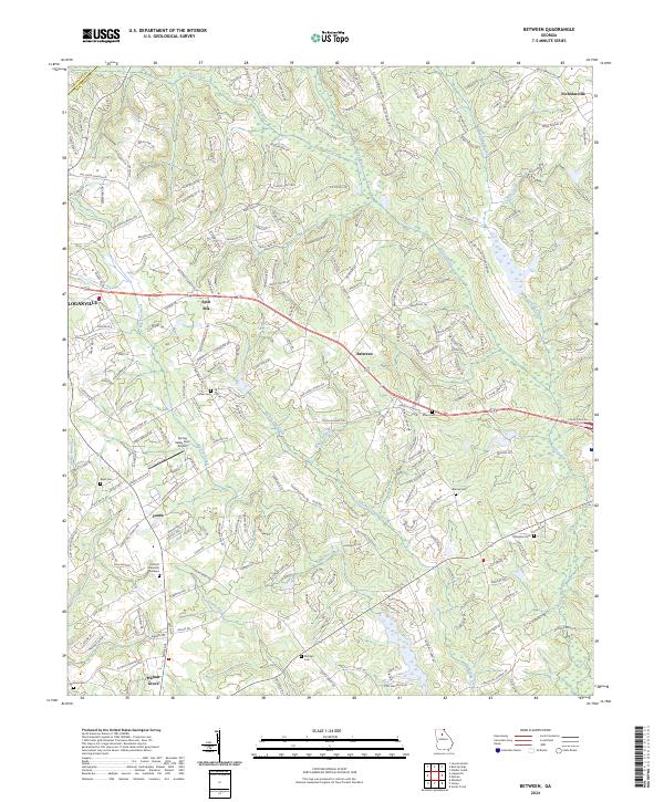 Between, GA — USGS 7.5-minute topo (2024)