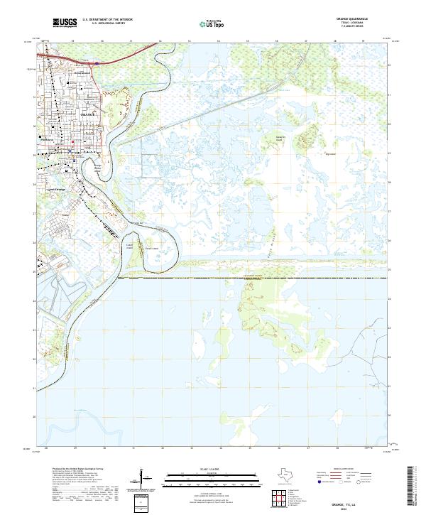 Orange, TX-LA — USGS 7.5-minute topo (2022)