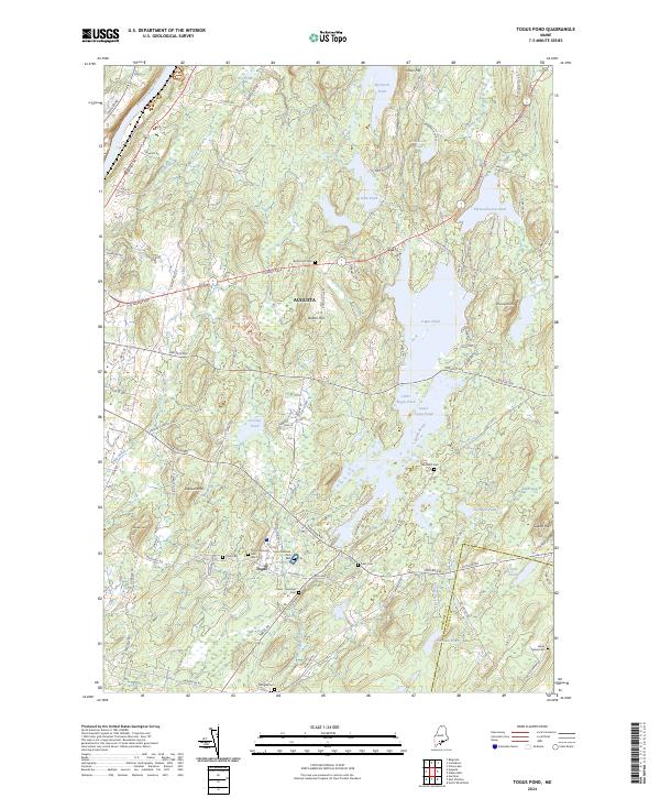 Togus Pond, ME — USGS 7.5-minute topo (2024)