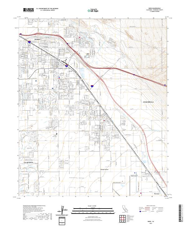 Indio, CA — USGS 7.5-minute topo (2021)
