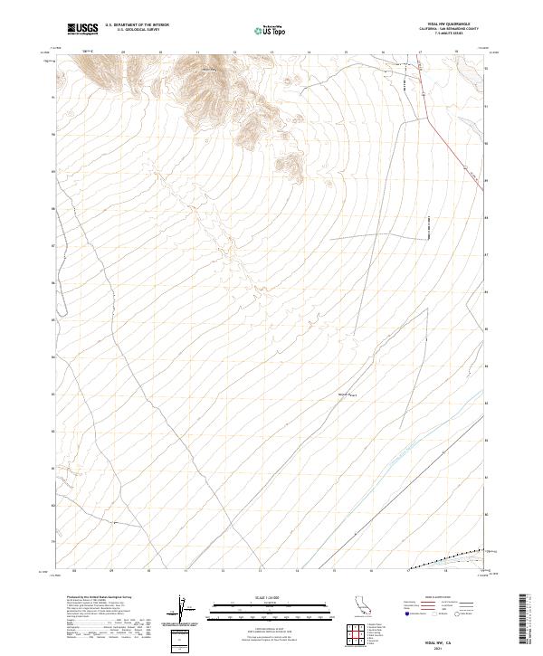 Vidal NW, CA — USGS 7.5-minute topo (2021)