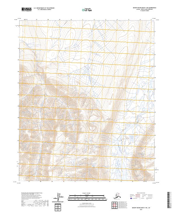 Mount Michelson B-1 NE, AK — USGS 7.5-minute topo (2023)