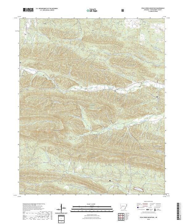 Polk Creek Mountain, AR — USGS 7.5-minute topo (2024)
