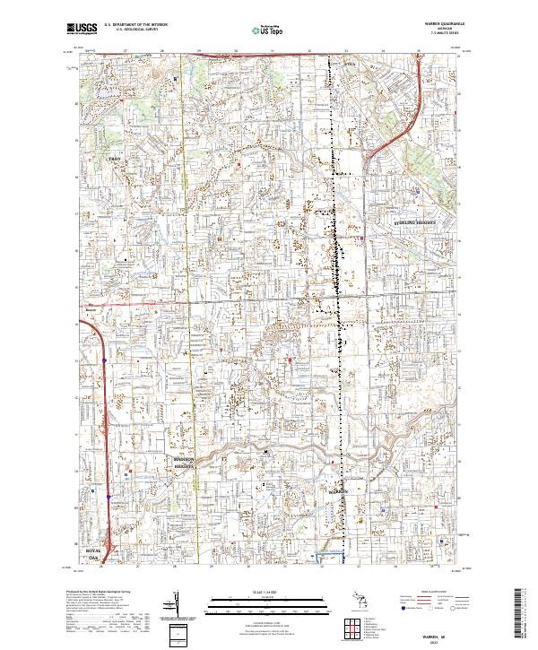 Warren, MI — USGS 7.5-minute topo (2023)