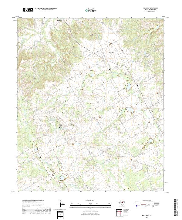 Huckabay, TX — USGS 7.5-minute topo (2022)