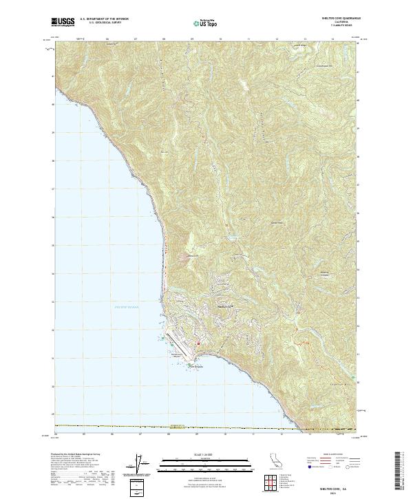Shelter Cove, CA — USGS 7.5-minute topo (2021)