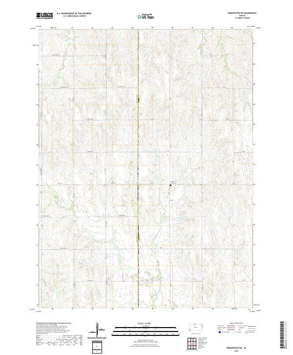 Kensington NE, KS — USGS 7.5-minute topo (2022)