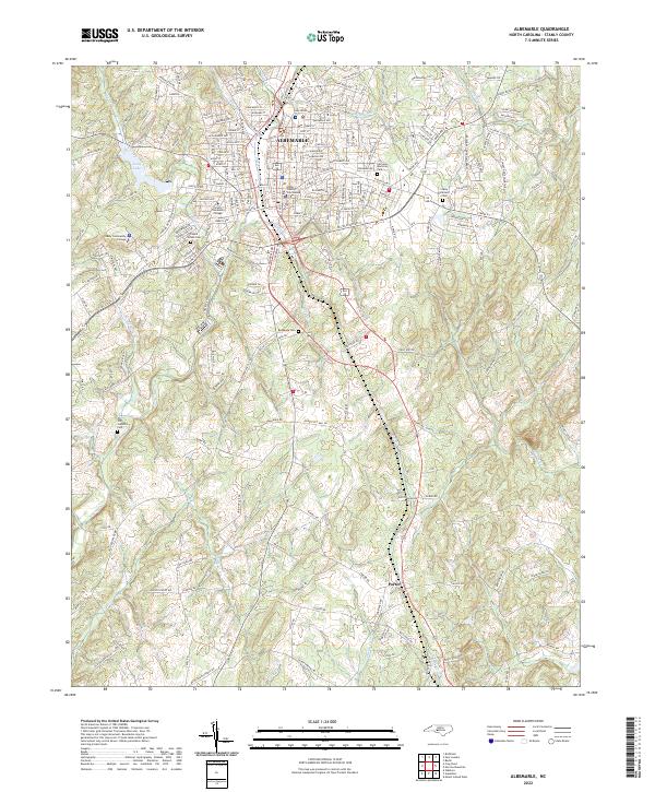 Albemarle, NC — USGS 7.5-minute topo (2022)