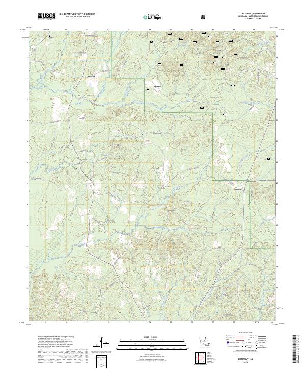 Chestnut, LA — USGS 7.5-minute topo (2024)