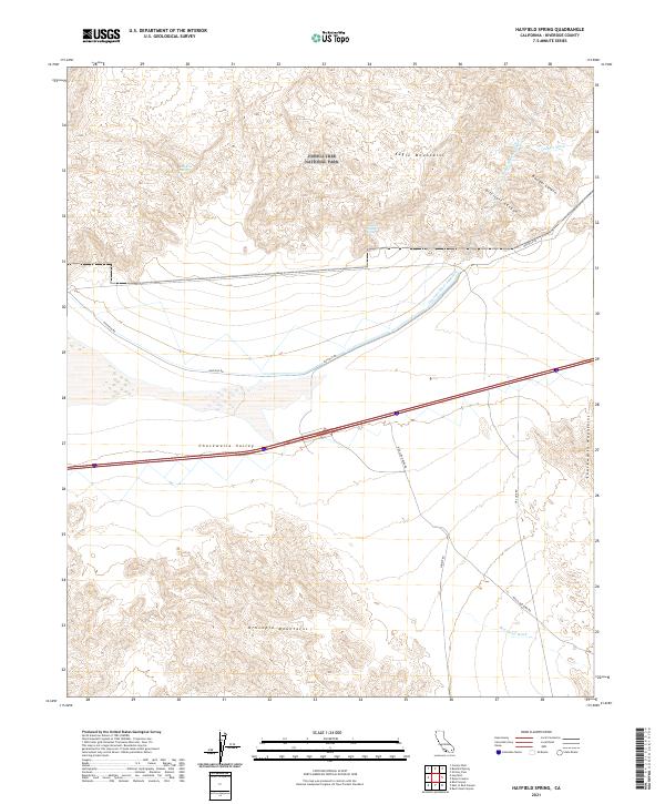 Hayfield Spring, CA — USGS 7.5-minute topo (2021)
