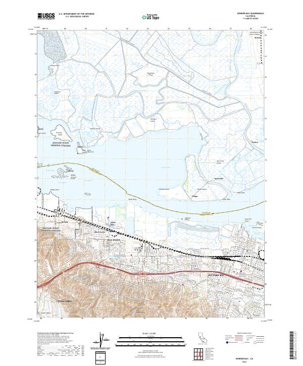 Honker Bay, CA — USGS 7.5-minute topo (2022)