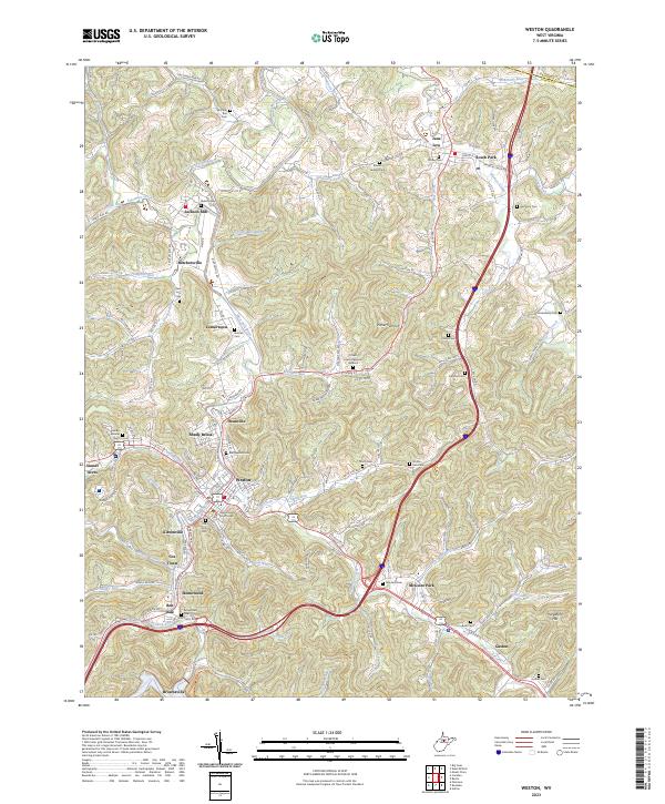 Weston, WV — USGS 7.5-minute topo (2023)