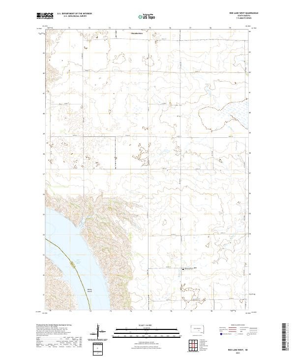 Red Lake West, SD — USGS 7.5-minute topo (2021)