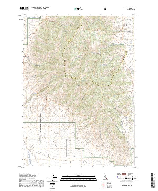 Elkhorn Peak, ID — USGS 7.5-minute topo (2023)