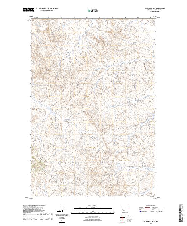 Mills Creek West, MT — USGS 7.5-minute topo (2024)